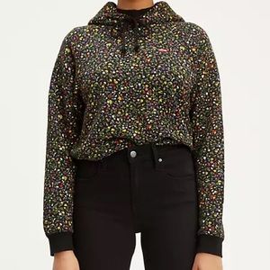 Levi’s floral print cinched hoodie